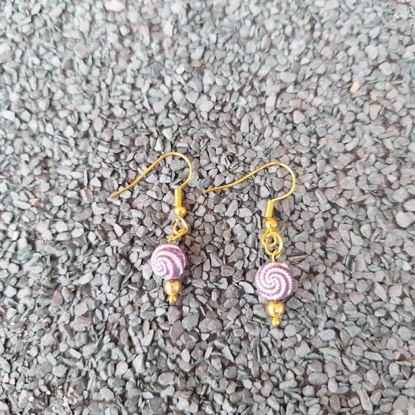 20250724_104653 Purple Ball Sparkly Earrings. UK Stock Handmade.