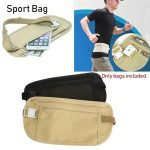 Security Money Belt For Travel Elasticated Discreet, Slim And Secret. Beige. X2
