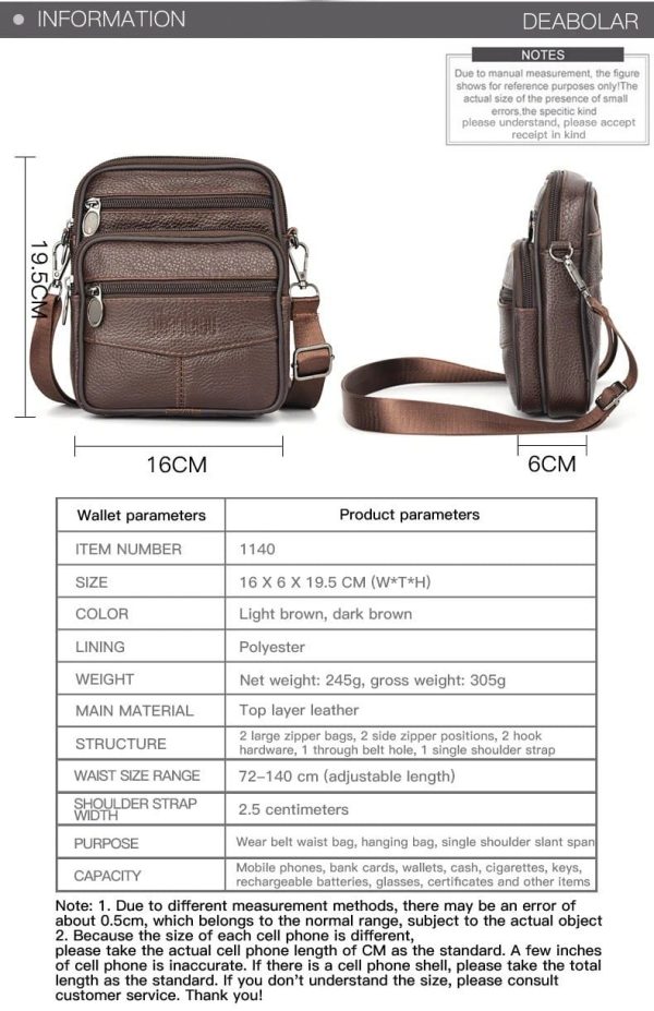 Versatile Genuine Leather Travel Bag - Waist & Shoulder Carry | Tealy