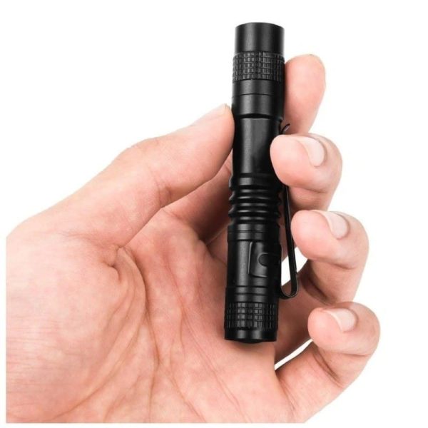 Aluminium Metal Pocket Torch ONE BATTERY Led Flashlight For Cap Or Hat UK STOCK