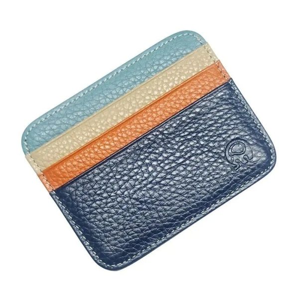 s-l1600-3.jpg Sleek Tri-Color Genuine Leather Slim Card Holder Wallet