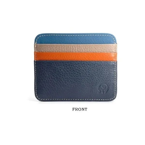 s-l1600-4.jpg Sleek Tri-Color Genuine Leather Slim Card Holder Wallet