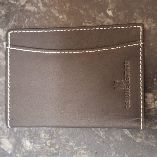 Leather Bus Pass Case Closed Back