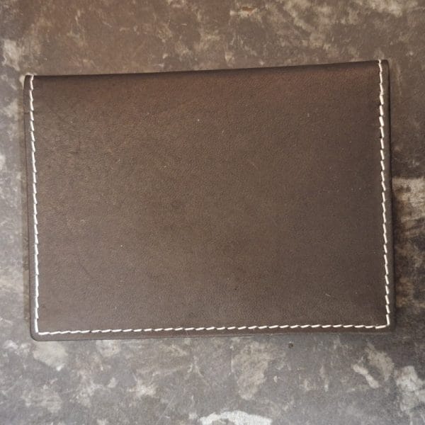 Genuine Leather Bus Pass Holder Closed