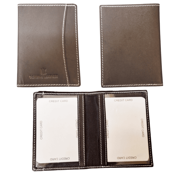 Real Leather Bus Pass Holder Double