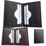 Bifold Card Wallet Holder Black Brown
