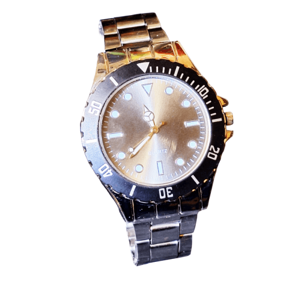 Untitled (10) Men's Gents Metal Swiss Divers Style Basic Cheap Watch Stainless Steel Strap UK