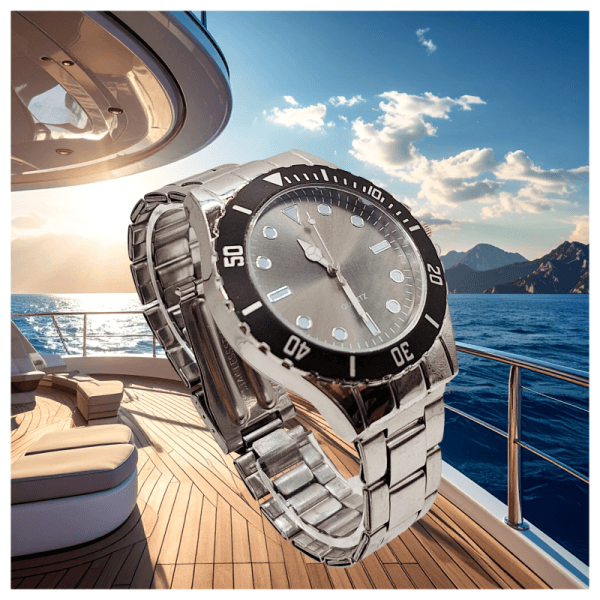 Untitled (12) Men's Gents Metal Swiss Divers Style Basic Cheap Watch Stainless Steel Strap UK