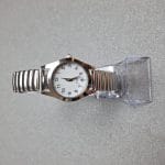 20260304_154557 Ladies Women's Expander Expanding Watch Quartz Easy Read Numbers White Dial Silver